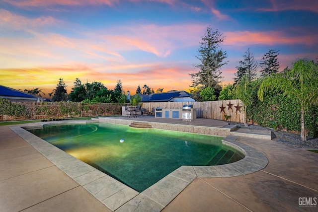 1904 Cricket Park Ct, Bakersfield, CA 93311 - view of pool with a patio, a fenced backyard, and area for grilling