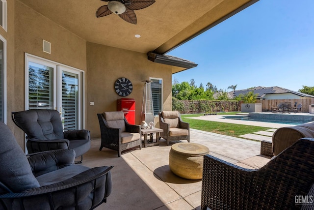 1904 Cricket Park Ct, Bakersfield, CA 93311 - view of patio / terrace featuring a ceiling fan and a fenced backyard