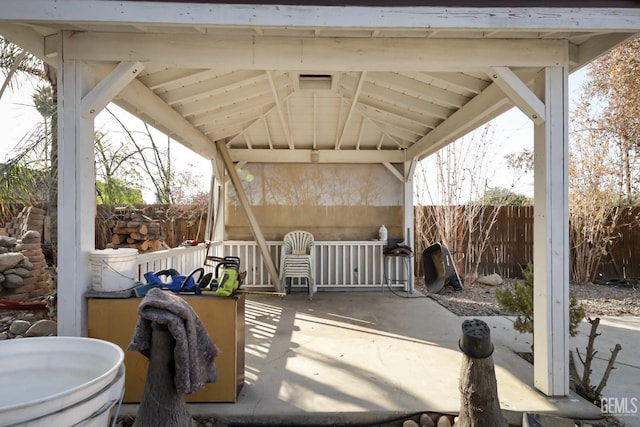 view of patio / terrace featuring a gazebo