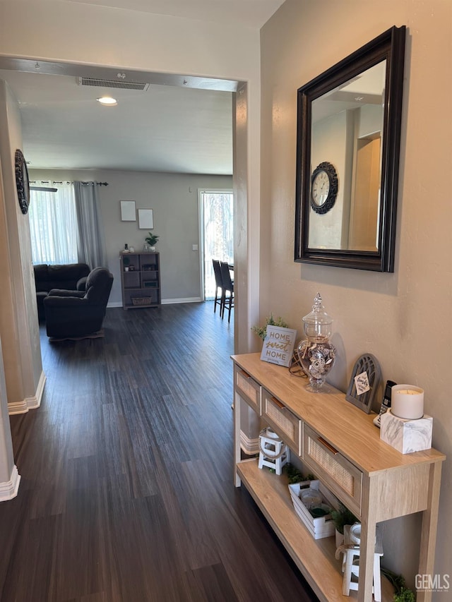 11908 Nebula Ct, Bakersfield, CA 93312 - corridor featuring baseboards, dark wood finished floors, and healthy amount of natural light