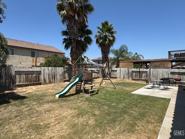 11908 Nebula Ct, Bakersfield, CA 93312 - view of jungle gym featuring a patio area