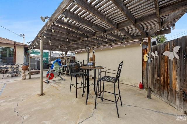 view of patio / terrace with a pergola