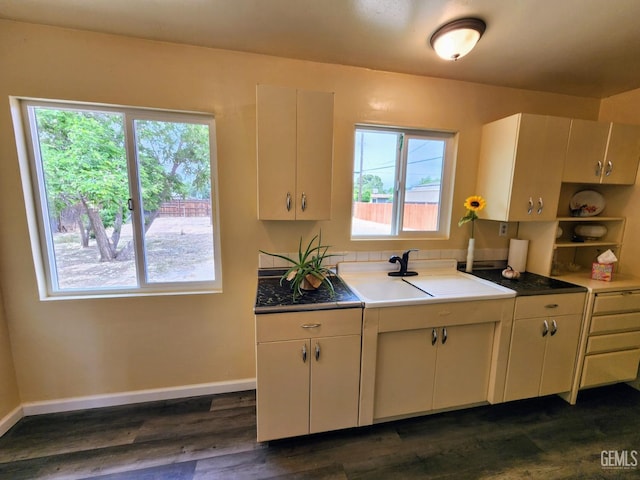 4856 Morales St, New Cuyama, CA 93254 - kitchen featuring plenty of natural light, dark wood-type flooring, and baseboards
