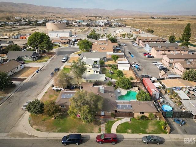 drone / aerial view with a mountain view