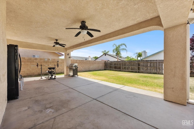 1914 Hummingbird Ave, Delano, CA 93215 - view of patio with a grill and a ceiling fan