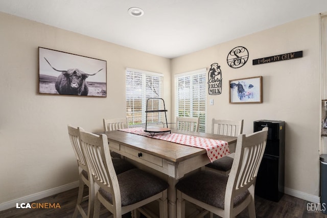 dining room featuring dark wood-type flooring