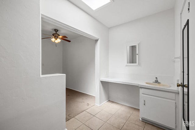 2310 B St, Bakersfield, CA 93301 - bathroom featuring vanity, tile patterned flooring, and ceiling fan