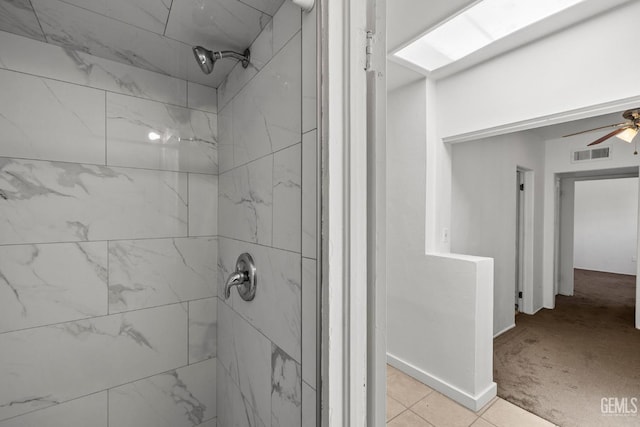 2310 B St, Bakersfield, CA 93301 - bathroom featuring a shower stall and ceiling fan