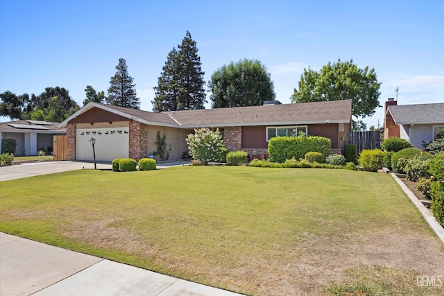 6309 Desert Hills Ave, Bakersfield, CA 93309 - ranch-style house featuring driveway, an attached garage, and brick siding