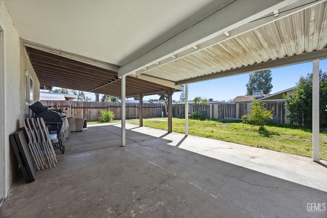 view of patio featuring a fenced backyard