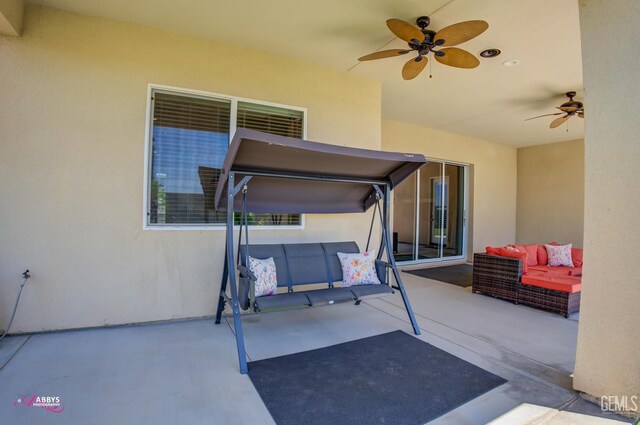 802 Barre Ct, Bakersfield, CA 93314 - view of patio with a ceiling fan and outdoor lounge area