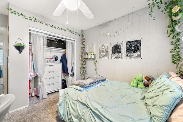 5000 Rogue Water Ct, Bakersfield, CA 93313 - carpeted bedroom with a closet and ceiling fan