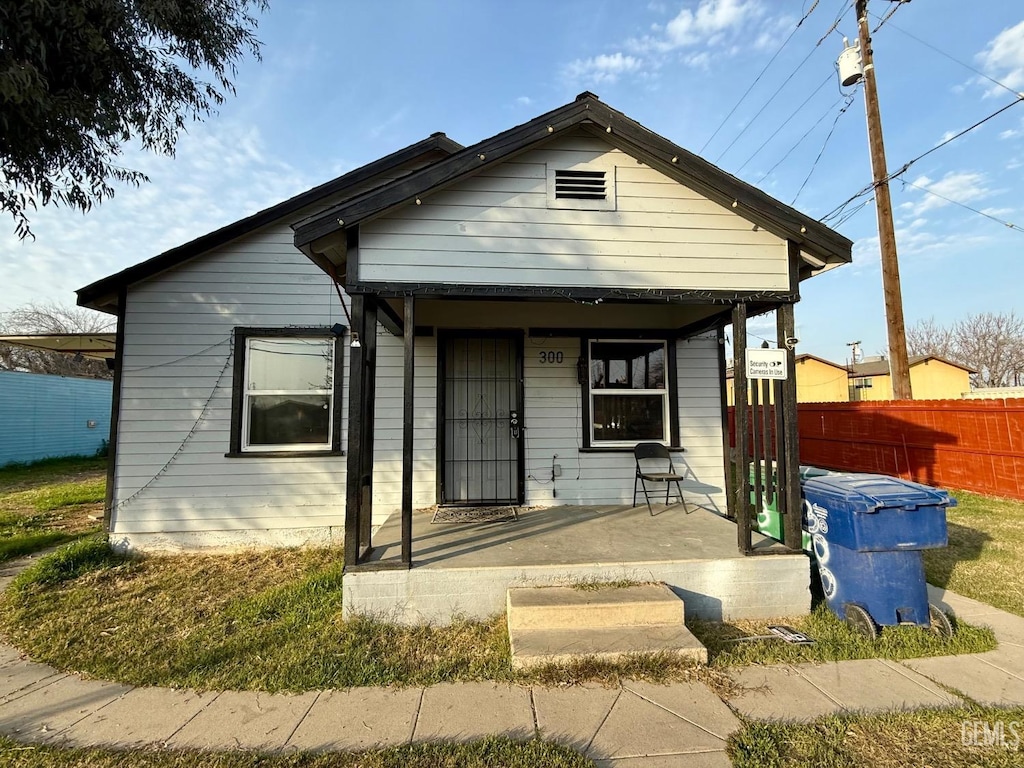 bungalow-style home featuring a porch