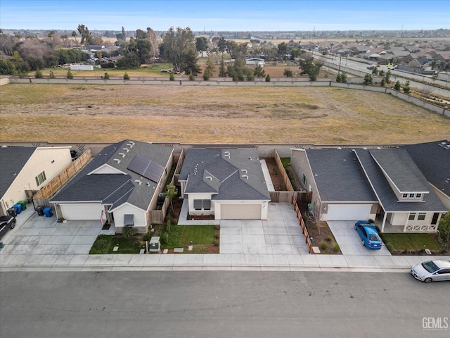 bird's eye view with a residential view