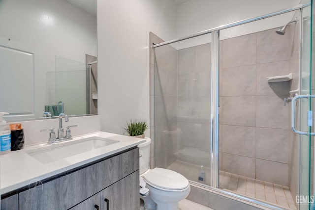 1215 Brookline Ln, Bakersfield, CA 93314 - full bath featuring toilet, vanity, and a shower stall