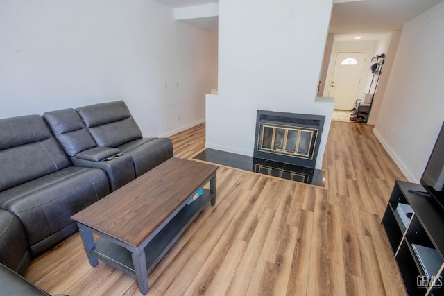 14500 Las Palmas Dr Unit 3, Bakersfield, CA 93306 - living room featuring wood finished floors and baseboards