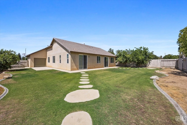 9711 Boothbay Harbour Dr, Bakersfield, CA 93314 - rear view of property with stucco siding, a tiled roof, and a patio