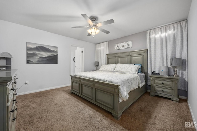 5812 Seasons Valley Ct, Bakersfield, CA 93313 - bedroom featuring dark carpet and a ceiling fan