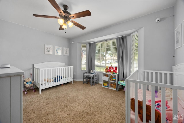 5812 Seasons Valley Ct, Bakersfield, CA 93313 - bedroom with carpet, ceiling fan, and a crib