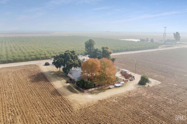 bird's eye view with a rural view