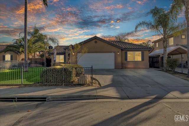 view of front of home featuring a garage