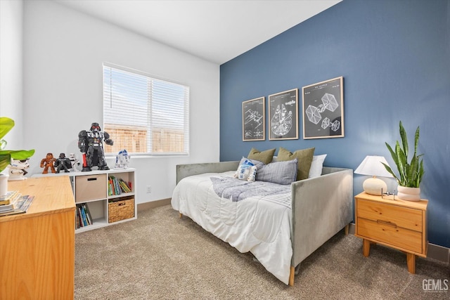 bedroom with carpet floors