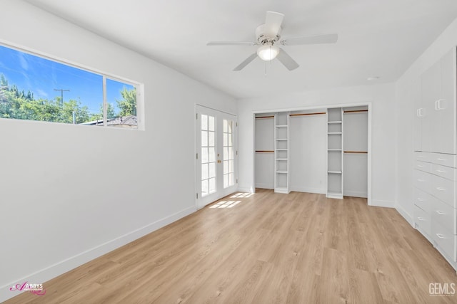 1825 Camino Primavera, Bakersfield, CA 93306 - unfurnished bedroom featuring light wood-type flooring, a ceiling fan, and a closet