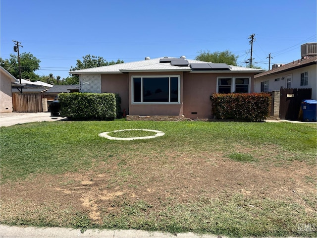 1805 Morgan Ln, Bakersfield, CA 93306 - single story home featuring solar panels, stucco siding, and central AC