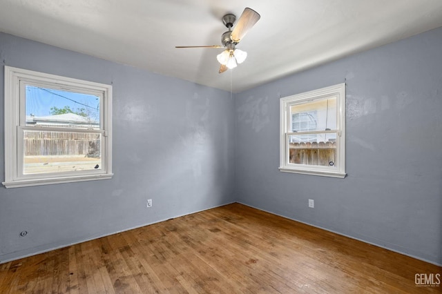 1805 Morgan Ln, Bakersfield, CA 93306 - empty room featuring a ceiling fan and wood finished floors