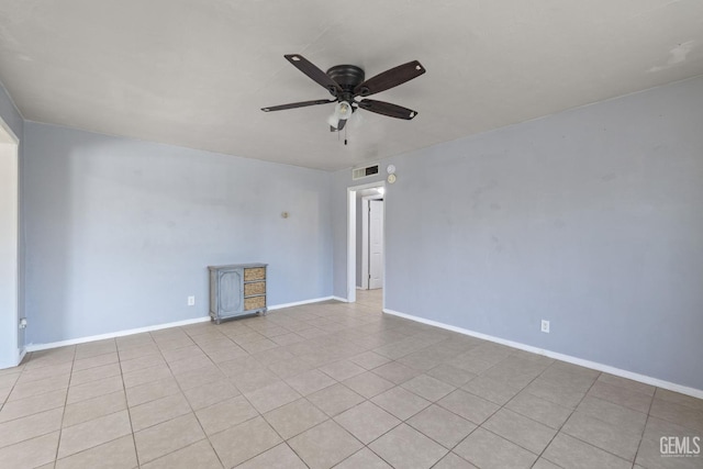 1805 Morgan Ln, Bakersfield, CA 93306 - empty room featuring a ceiling fan, baseboards, and light tile patterned flooring