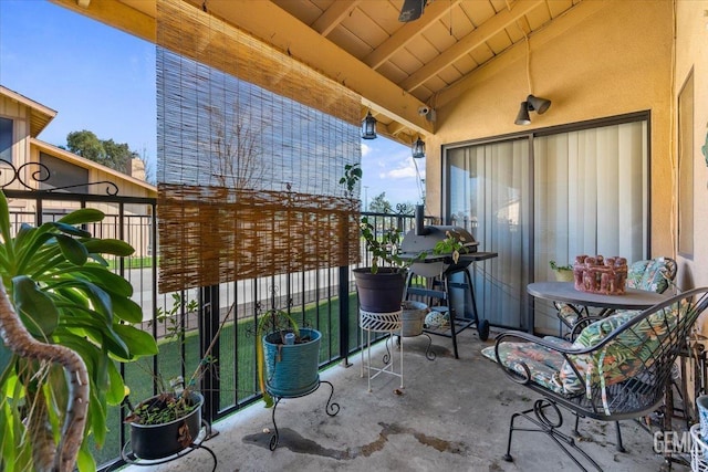 balcony with area for grilling