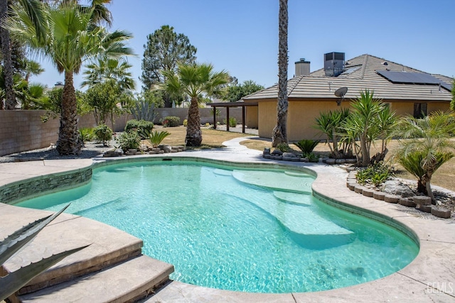 9004 Cresson Ct, Bakersfield, CA 93307 - view of swimming pool with a fenced backyard