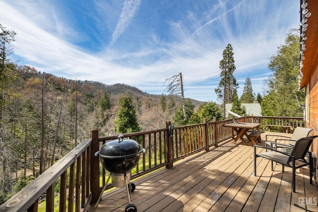 45985 Ridge Rd, Posey, CA 93260 - wooden terrace featuring a mountain view and area for grilling