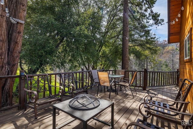 45985 Ridge Rd, Posey, CA 93260 - wooden terrace featuring outdoor dining space