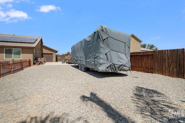 exterior space featuring a garage