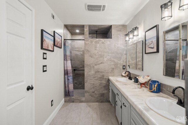 404 Mckinley St, Taft, CA 93268 - bathroom with double vanity and tiled shower