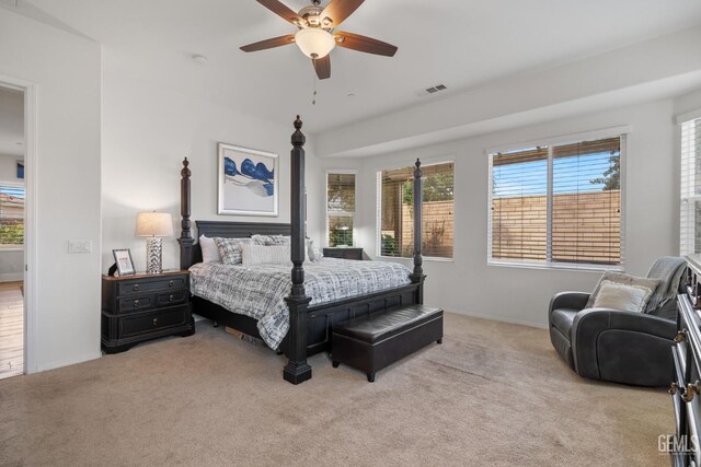 9700 Kingsport Pl, Bakersfield, CA 93306 - carpeted bedroom with multiple windows, baseboards, and a ceiling fan