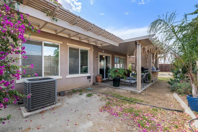 9700 Kingsport Pl, Bakersfield, CA 93306 - view of patio with cooling unit and a pergola