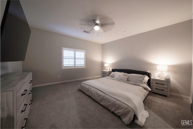 8615 Littleton St, Bakersfield, CA 93314 - bedroom with ceiling fan and dark colored carpet