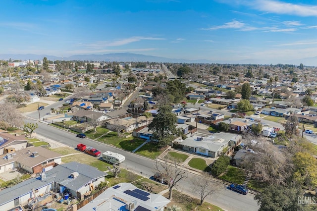 birds eye view of property featuring a residential view and a mountain view