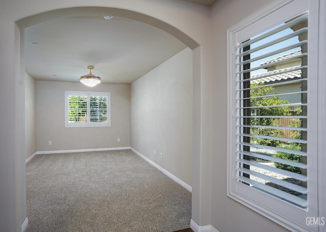 9029 Midnight Creek Way, Bakersfield, CA 93311 - unfurnished room featuring arched walkways and carpet flooring