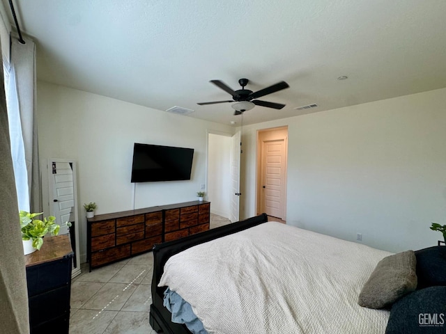6722 Glacier Bay St, Bakersfield, CA 93313 - bedroom featuring light tile patterned floors and ceiling fan