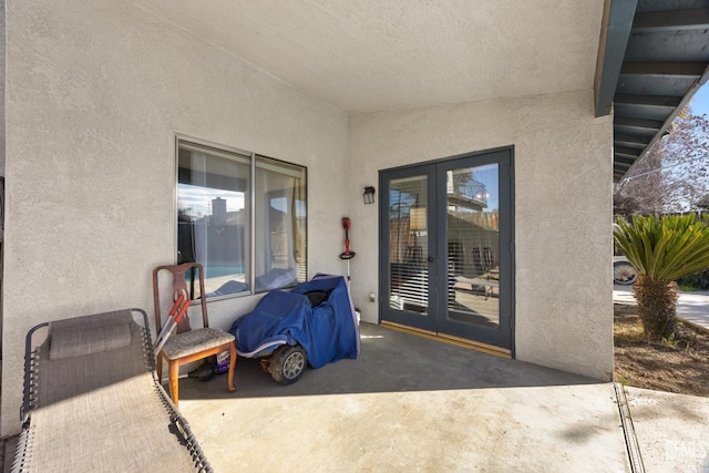 view of exterior entry with french doors