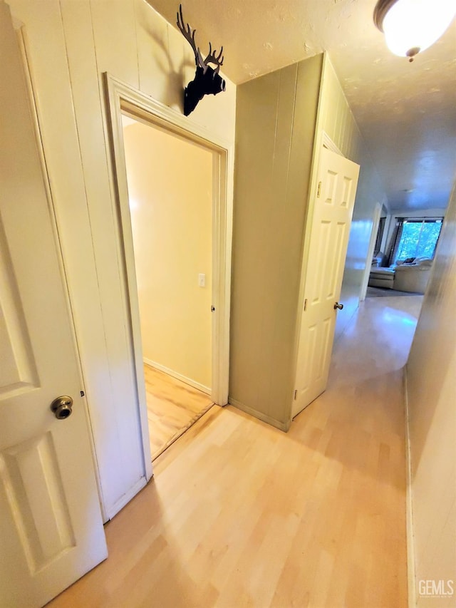 hallway featuring light wood finished floors
