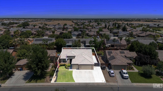 9510 Midnight Creek Way, Bakersfield, CA 93311 - aerial perspective of suburban area featuring property parcel outlined