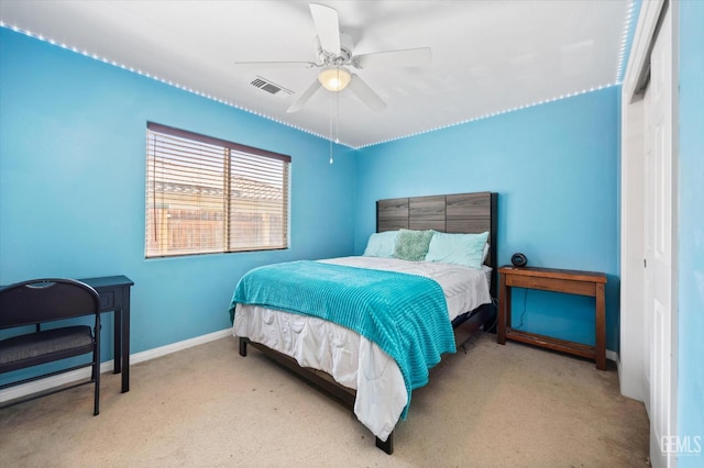 9510 Midnight Creek Way, Bakersfield, CA 93311 - bedroom featuring carpet flooring, a closet, and ceiling fan