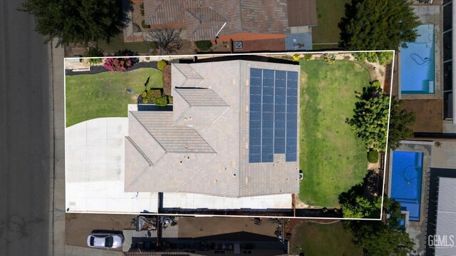 9510 Midnight Creek Way, Bakersfield, CA 93311 - view from above of property featuring property boundaries highlighted
