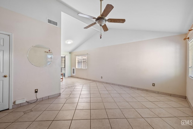 5414 Tyner Ln, Bakersfield, CA 93307 - spare room with ceiling fan, light tile patterned flooring, and baseboards