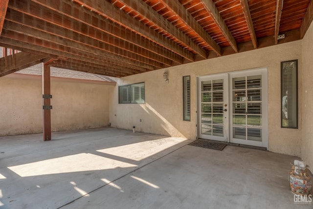 view of patio / terrace featuring french doors