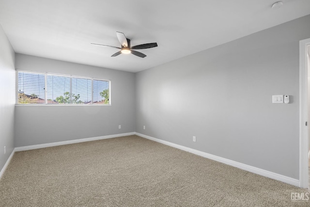 2848 Summit Cir, Bakersfield, CA 93306 - unfurnished room featuring a ceiling fan, carpet flooring, and baseboards